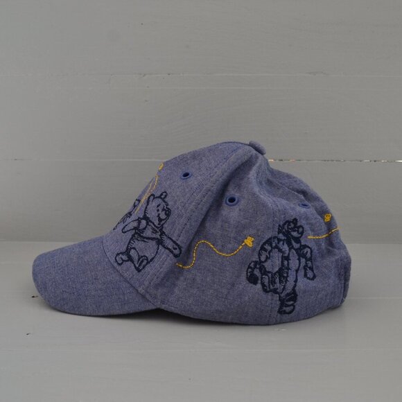 Disney Winnie The Pooh Piglet and Eeyore Baseball Cap Hat Blue and Yellow - Picture 2 of 6